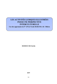 Les activités ludiques illustrées pour une perspective interculturelle