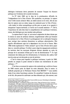 Les ideologies ivoiriennes de 1960 a nos jours