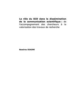 Le role du SCD dans la dissemination de la communication scientifique