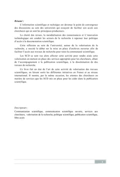 Le role du SCD dans la dissemination de la communication scientifique