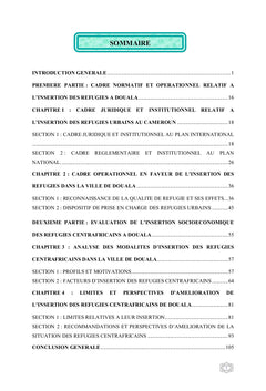 L'insertion socio-économique des réfugiés urbains au Cameroun.