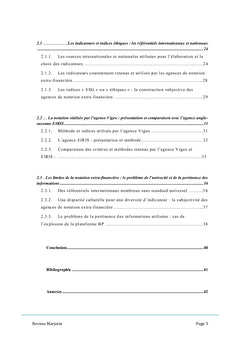 Les agences de notation extra-financiere et leur objectivite