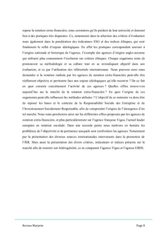 Les agences de notation extra-financiere et leur objectivite