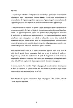 Un système bio inspiré pour l'adaptation pédagogique dans un EIAH
