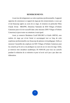 Impact socio economique de SOS Villages d'enfants Cameroun