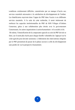 Impact socio economique de SOS Villages d'enfants Cameroun