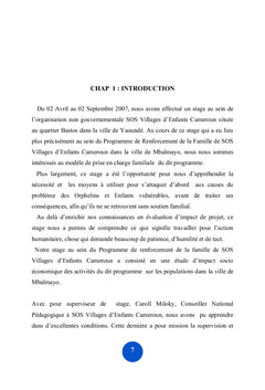 Impact socio economique de SOS Villages d'enfants Cameroun