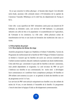 Impact socio economique de SOS Villages d'enfants Cameroun