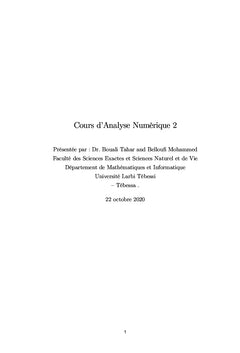 Analyse Numérique 2