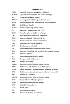 La liberalization des marches energetiques en France et en Turquie