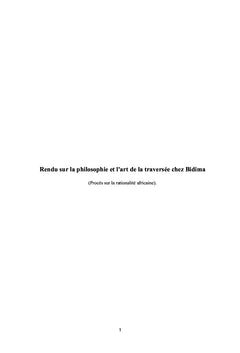 Rendu sur la philosophie et l'art de la traversée chez Bidima