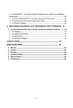 L'ethique en finance