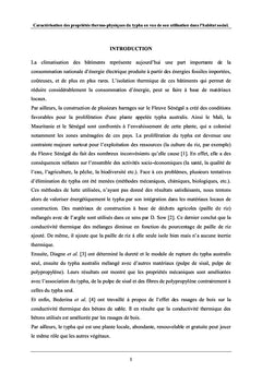Caractérisation des propriétés thermophysiques du typha pour l'habitat