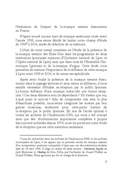 La musique des Etats-Unis dans le paysage musical lyonnais