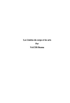 Les Limites du Corps et les Arts