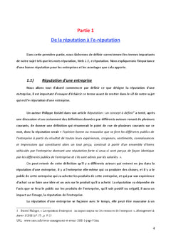 E reputation d'une entreprise