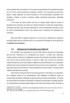 E reputation d'une entreprise