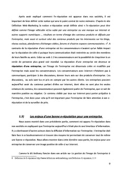 E reputation d'une entreprise