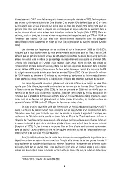 Deperdition Scolaire, emploi et Niveau de Vie A Abidjan