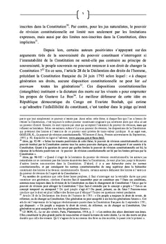 Des limitations au pouvoir congolais de révision constitutionnelle