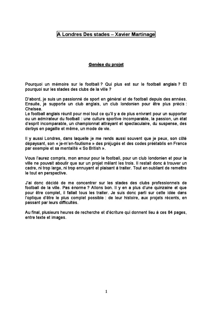 A Londres Des stades