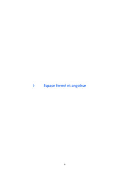 Espaces fermes, espaces ouverts dans l'expression de l'angoisse