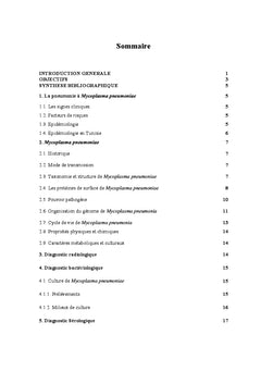 Mycoplasma pneumoniae: Infection et resistance aux tetracyclines
