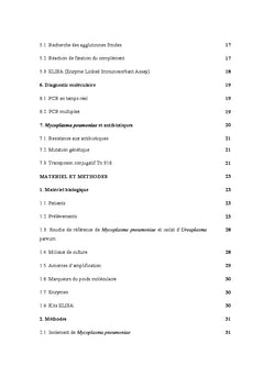 Mycoplasma pneumoniae: Infection et resistance aux tetracyclines