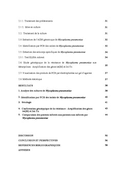 Mycoplasma pneumoniae: Infection et resistance aux tetracyclines