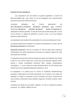 Mycoplasma pneumoniae: Infection et resistance aux tetracyclines