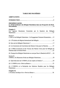 Le « droit au retour » des refugies palestiniens