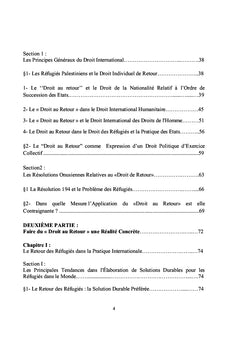 Le « droit au retour » des refugies palestiniens