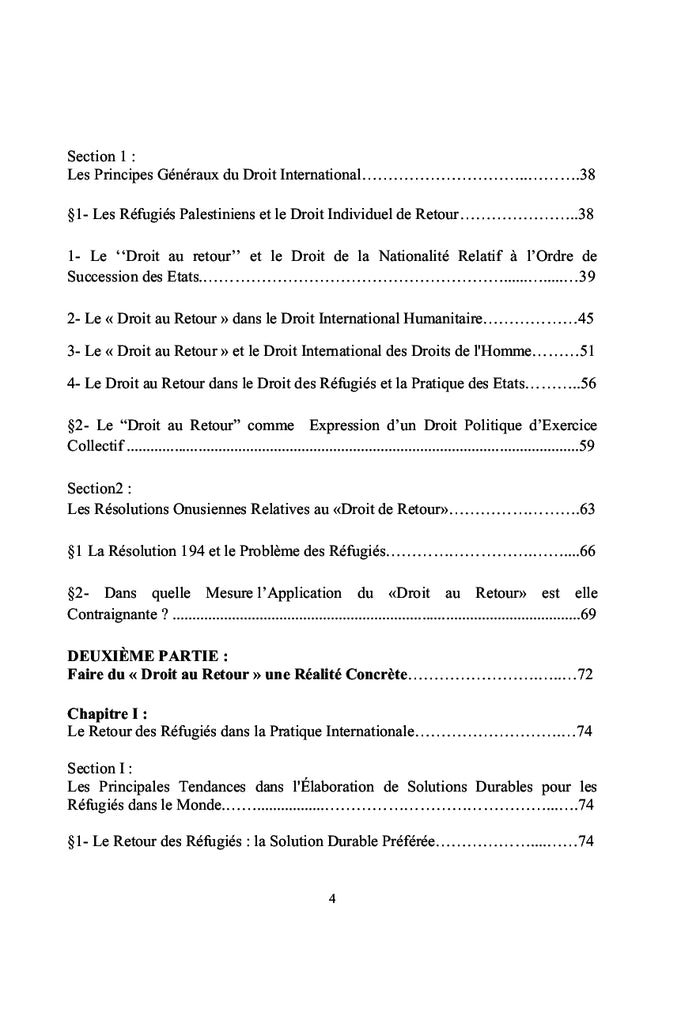 Le « droit au retour » des refugies palestiniens
