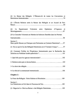 Le « droit au retour » des refugies palestiniens