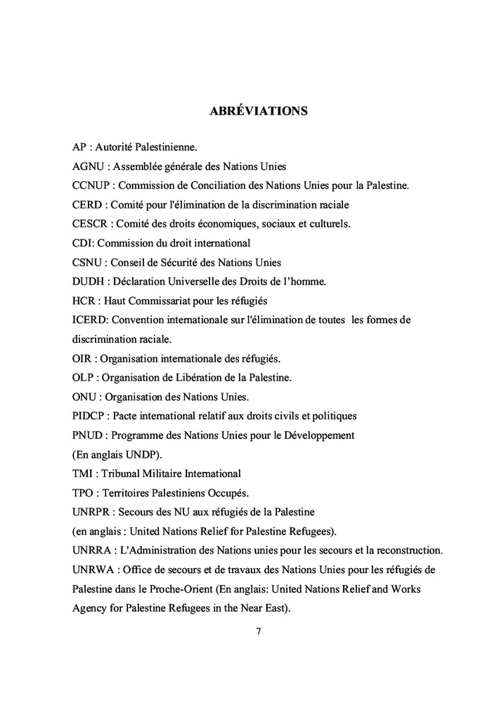Le « droit au retour » des refugies palestiniens