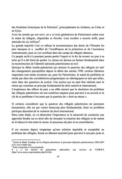 Le « droit au retour » des refugies palestiniens