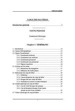 Simulation numerique du phenomene transitoire du coup de belier