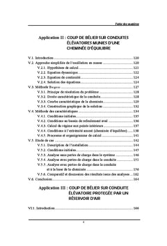 Simulation numerique du phenomene transitoire du coup de belier