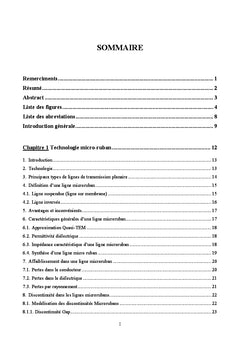 Etude des structures planaires à couplage capacitif