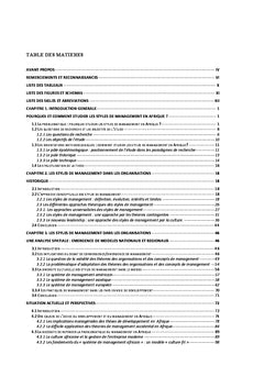 Etude des styles de management au Burkina Faso et au Senegal