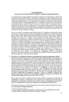 Etude des styles de management au Burkina Faso et au Senegal