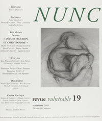 Nunc n°19 Dossier Déconstruction et christianisme