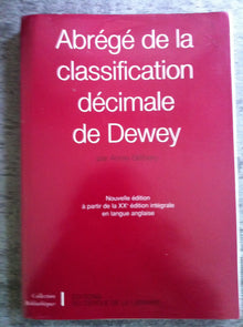 Abrégé de la classification décimale de Dewey