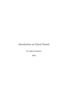Introduction au Calcul Formel