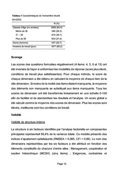 Evaluation des RPS: validation d'un questionnaire de terrain