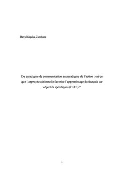L'approche actionnelle favorise - t- elle l'enseignement du FOS ?