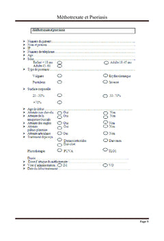 Méthotrexate et psoriasis