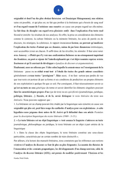 Analyse du discours littéraire