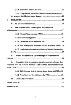 Interet des seances d'apprentissage du raisonnement clinique