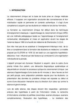 Interet des seances d'apprentissage du raisonnement clinique